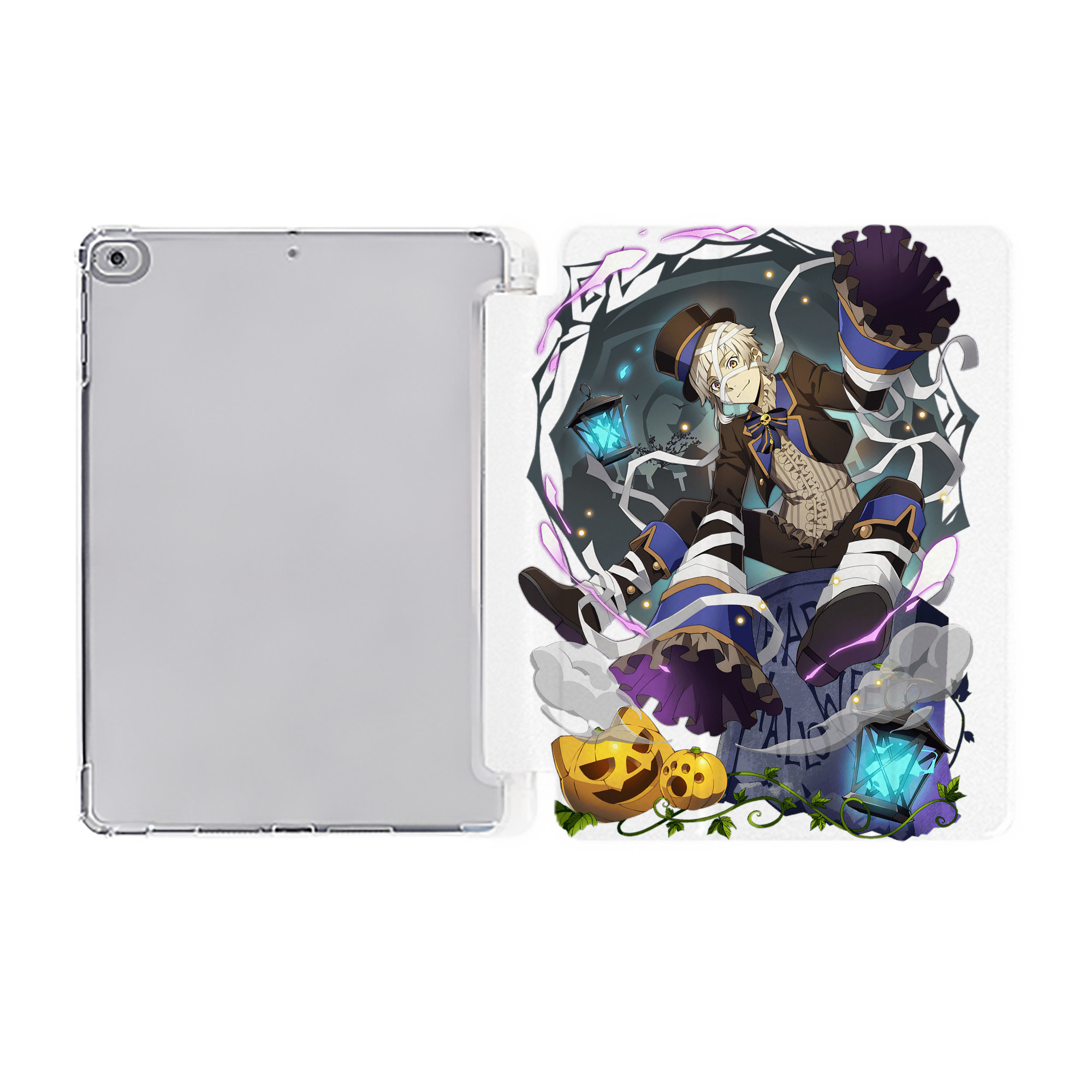 （画像用） 文豪ストレイドッグス Bungo Stray Dogs IPad ケース ペン収納付き 三つ折りスタンド PUレザー×シリコン 対応機種9.5/10.5/10.9インチ